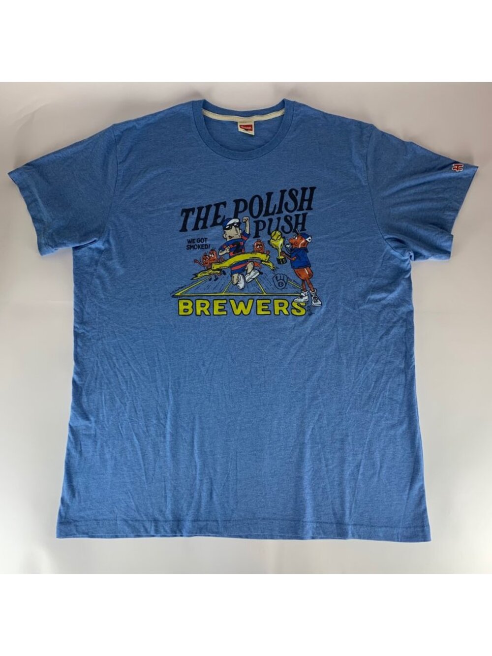Milwaukee Brewers Homage The Polish Push Short Sleeve Crewneck Shirt Mens 2XL